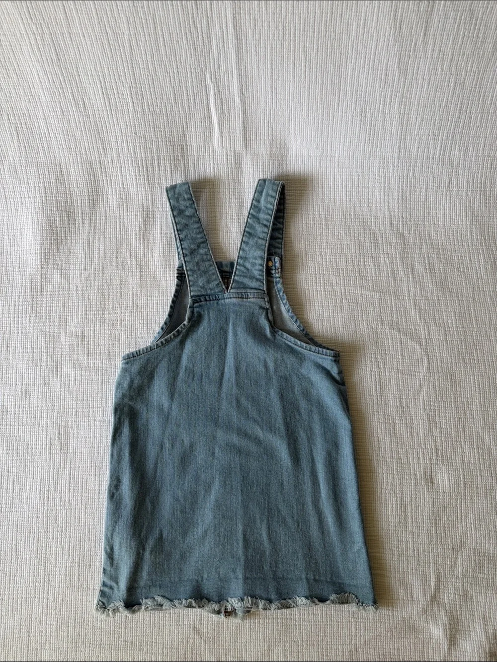 Girls' Light Blue Denim Overall Dress with Adjustable Straps